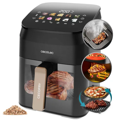 Air Fryer Frytkownica beztłuszczowa CECOTEC Cecofry&Grill Smoking 6500 3 w 1 z ukrytym grillem i wędzarnią