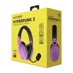 Słuchawki bezprzewodowe z mikrofonem Hator Hyperpunk 3 Wireless ESH19 ANC Nauszne Fioletowy