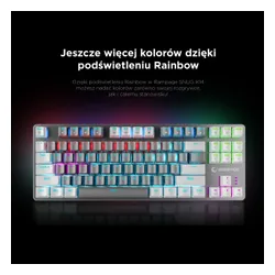 Klawiatura gamingowa Rampage Snug KRGD Red Switch przewodowa mechaniczna podświetlana szaro-biała