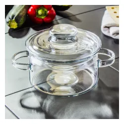 Garnek szklany żaroodporny z pokrywką SIMAX NYKO 1,5 l
