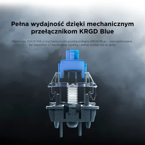 Klawiatura gamingowa Rampage Snug Blue przewodowa mechaniczna podświetlana biało-szara
