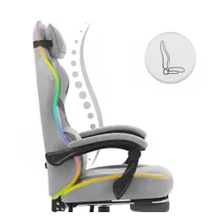 Fotel gamingowy CABRO C502 LED Szary