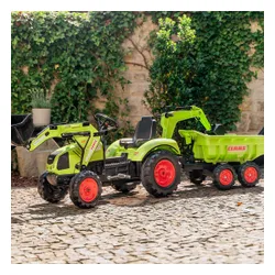 Falk Traktor na Pedały Claas Axos 330 z Koparką i Przyczepą 3-7 lat