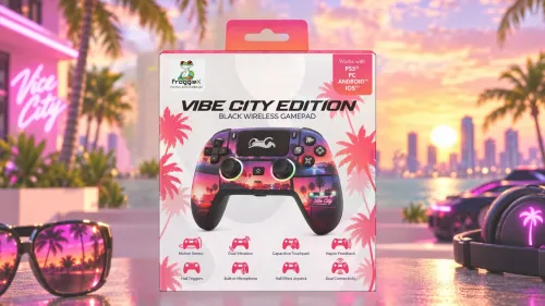 Pad FroggieX FX-P5-GP3-B Vibe City Edition do PC, PlayStation 5, Android, iOS Bezprzewodowy Czarny