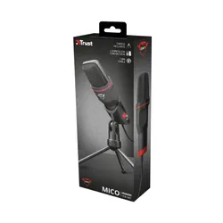 Mikrofon Trust GXT 212 Mico USB Microphone 23791 Przewodowy Pojemnościowy Czarny