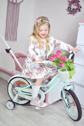 Rower dziecięcy SUN BABY Heart Bike 16 cali 9.5" dla dziewczynki Miętowy