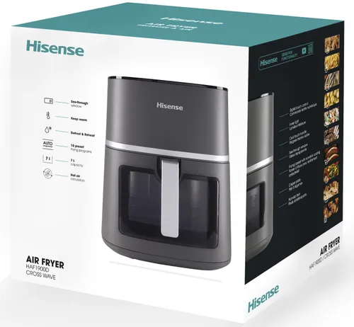 Air Fryer Frytkownica beztłuszczowa HISENSE HAF1900D 7l z okienkiem do obserwacji postępów gotowania