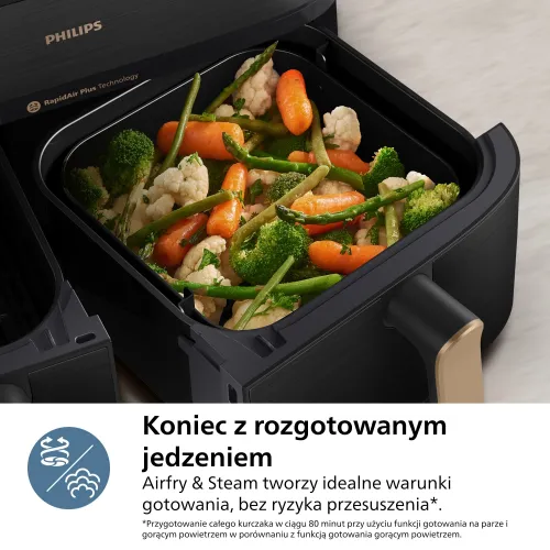 Air fryer Philips Ovi Dual Basket NA552/00 2750W 9l Aplikcja mobilna Gotowanie na parze