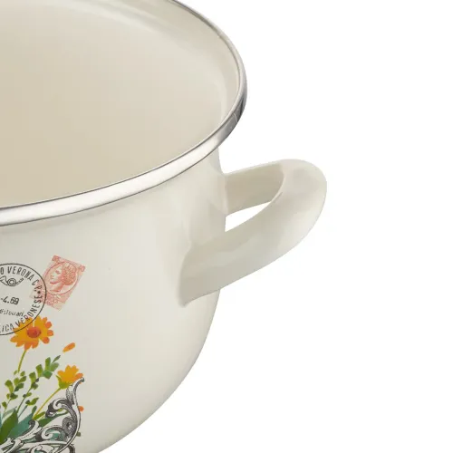 Garnek emaliowany z pokrywką EMALIA POLSKA PLESZEW KOGUCIK 5 l