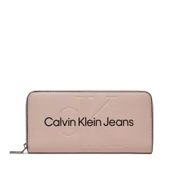 Большой женский кошелек Calvin Klein Jeans Sculpted Mono Zip Around Mono K60K607634 Pale Conch TFT