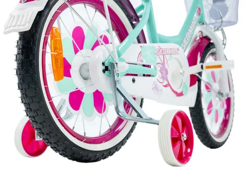 Rower dziecięcy GERMINA BMX 16 cali dla dziewczynki Miętowy