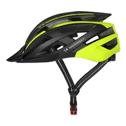 Kask rowerowy WOZINSKY HT-28VCZ Czarno-żółty MTB z lampką (rozmiar M)