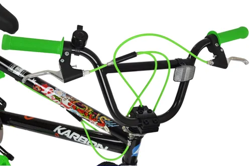 Rower dziecięcy KARBON Stickerboomb BMX 20 Czarno-zielony
