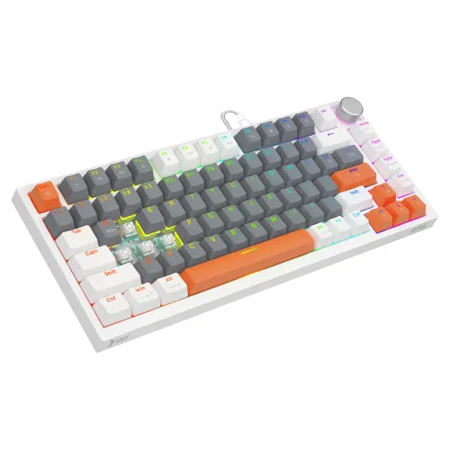 Klawiatura magnetyczna Savio ASTRAL Outemu White Jade 3 kolory keycapów Biały