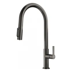 Bateria Franke Maris Slim Clear Water Pull-out J Antracytowy Mosiądz