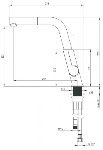 Bateria Deante Silia BQS B730 Stal/Czarny Mosiądz