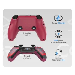 Pad Cobra QSP575CRD do PS5, PC, Android, iOS Bezprzewodowy/Przewodowy Camo Czerwony
