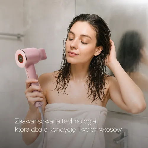 Suszarka do włosów Zehnder Flavia Jonizacja Dyfuzor Zimny nawiew 1600W 3 prędkości 3 temperatury Różowy
