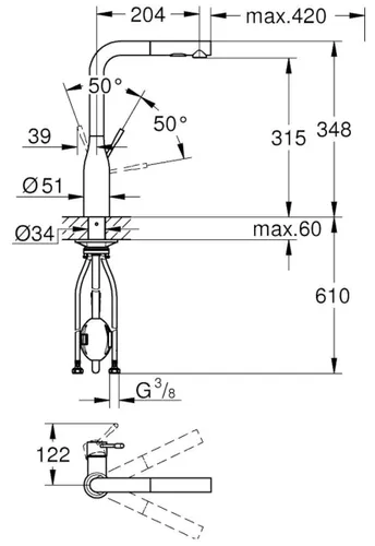 Bateria GROHE Essence 30504KF0 Czarny