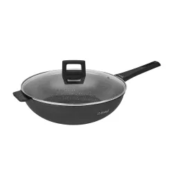 Patelnia / Wok nieprzywierający z pokrywką STARKE PRO TAYLOR MARBLE 32 cm