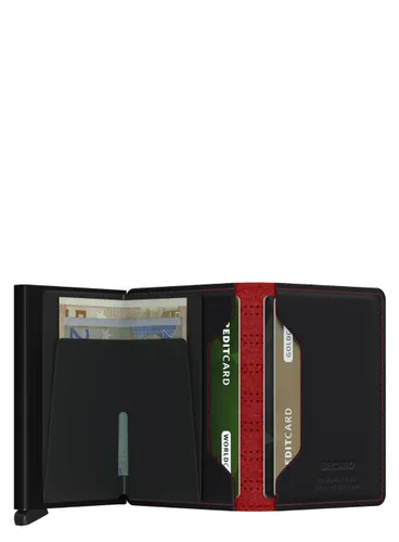 Küçük RFID Cüzdan Gizli Slimwallet Yakıt-Siyah / Kırmızı