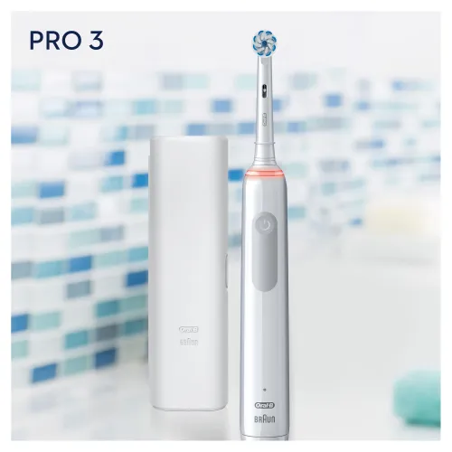 Ротационная зубная щетка Oral-B Pro3 3500 WH Sens + чехол