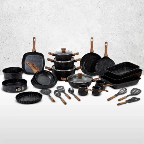 NAVA Nature 28 x 28 cm czarna - patelnia grillowa aluminiowa