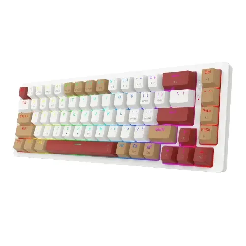 Klawiatura mechaniczna Redragon Rammus K677 Pro Brown Switch Biało-brązowy