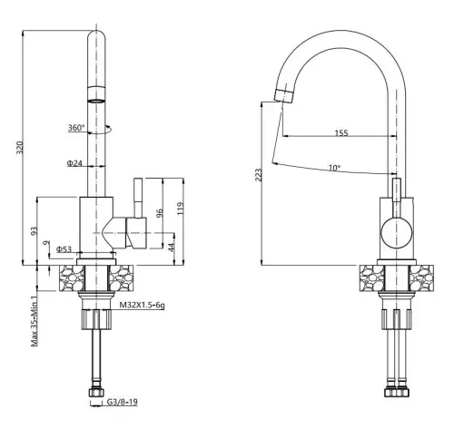 Bateria Quadron 3623500_BLM Kate Czarny Stal szlachetna