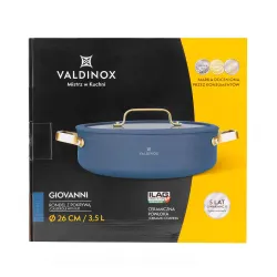 Garnek aluminiowy ceramiczny niski z pokrywką VALDINOX GIOVANNI 3,5 l