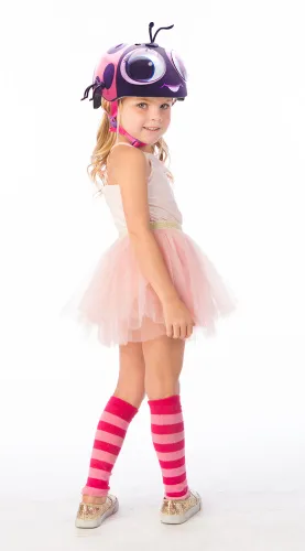 Kask rowerowy RASKULLZ Googly Lady Bug Różowo-fioletowy dla Dzieci (rozmiar XS)