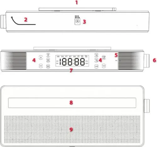 Radioodbiornik Ferguson Regent Cucina Radio FM Bluetooth Srebrny