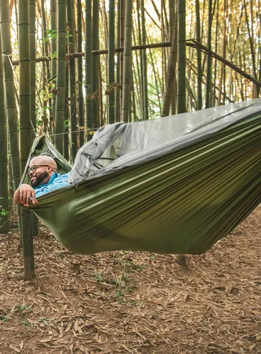 Hamak ENO JungleLink Hammock System - charcoal/evergreen