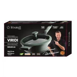 Patelnia nieprzywierająca z pokrywką STARKE PRO VIRIDI DEEP 24 cm