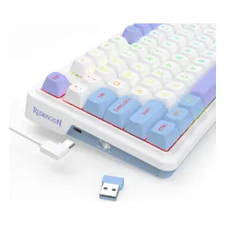 Klawiatura REDRAGON Ucal Max K673WBP RGB Hot Swap Manbo Switch Biało-fioletowo-niebieski