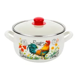 Garnek emaliowany z pokrywką EMALIA POLSKA PLESZEW KOGUCIK 5 l