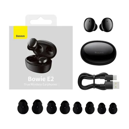 Słuchawki bezprzewodowe Baseus Bowie E2 Dokanałowe Bluetooth 5.2 Czarny