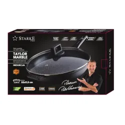Patelnia / Wok nieprzywierający z pokrywką STARKE PRO TAYLOR MARBLE 32 cm