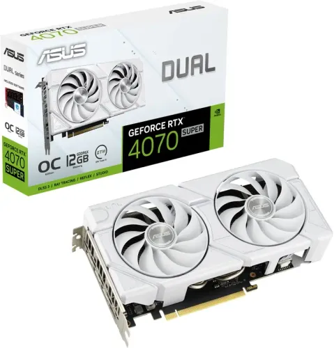 Karta graficzna ASUS Dual GeForce RTX 4070 Super EVO White OC Edition 12GB GDDR6X 192bit DLSS 3