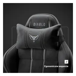 Fotel Diablo Chairs X-One 2.0 Normal Size Black Moss Gamingowy do 150kg Tkanina Czarny