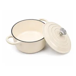 Garnek żeliwny emaliowany 28cm 5.9L ciężki indukcja Kremowy KRISBERG