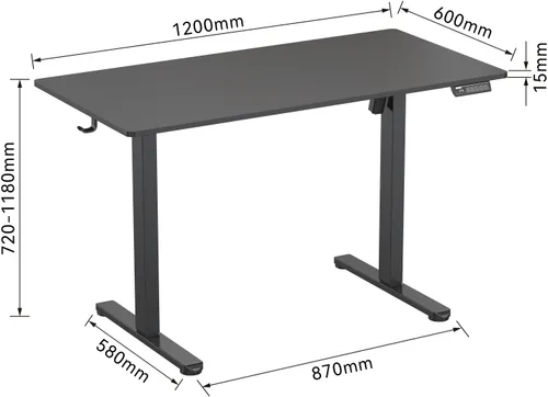 Biurko XQUANTUM ED100K Czarny