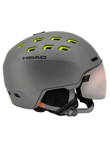 Kask narciarski męski z wbudowaną szybą HEAD RADAR anthracite/lime 2023 - Rozmiar - XL/XXL