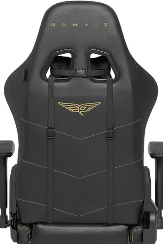 Fotel GAMVIS Phantom Large Czarny (złote elementy)