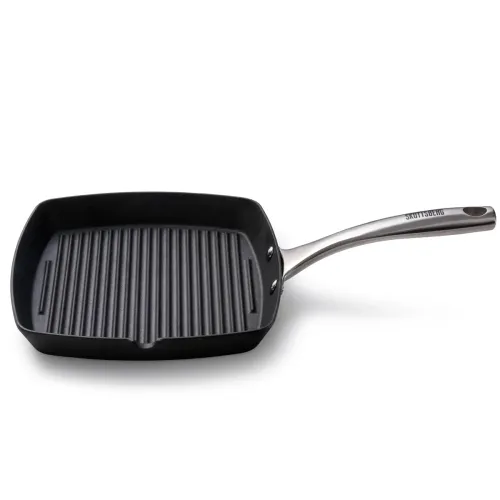 SKOTTSBERG Cast Iron 24 x 24 cm - patelnia grillowa / ogniskowa żeliwna nieprzywierająca