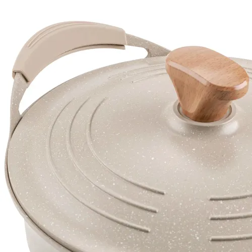 Garnek aluminiowy FLORINA Oslo 28CM 4L Kremowy