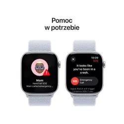 Apple Watch Series 10 GPS + Cellular koperta 46mm aluminium srebrny opaska sportowa błękitny obłok