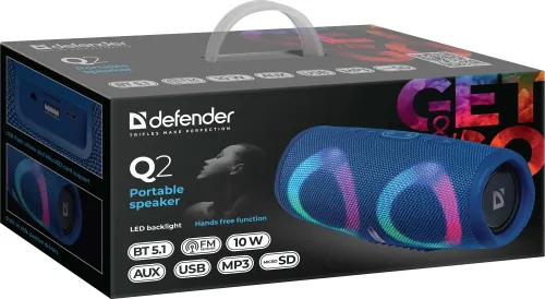 Głośnik mobilny DEFENDER Q2 Radio FM Niebieski