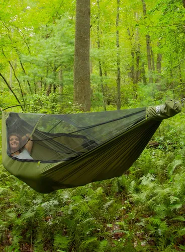 Hamak ENO JungleLink Hammock System - charcoal/evergreen