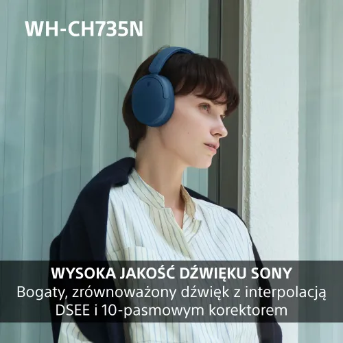 Słuchawki bezprzewodowe Sony WH-CH735N ANC Nauszne Bluetooth 6.0 Biały